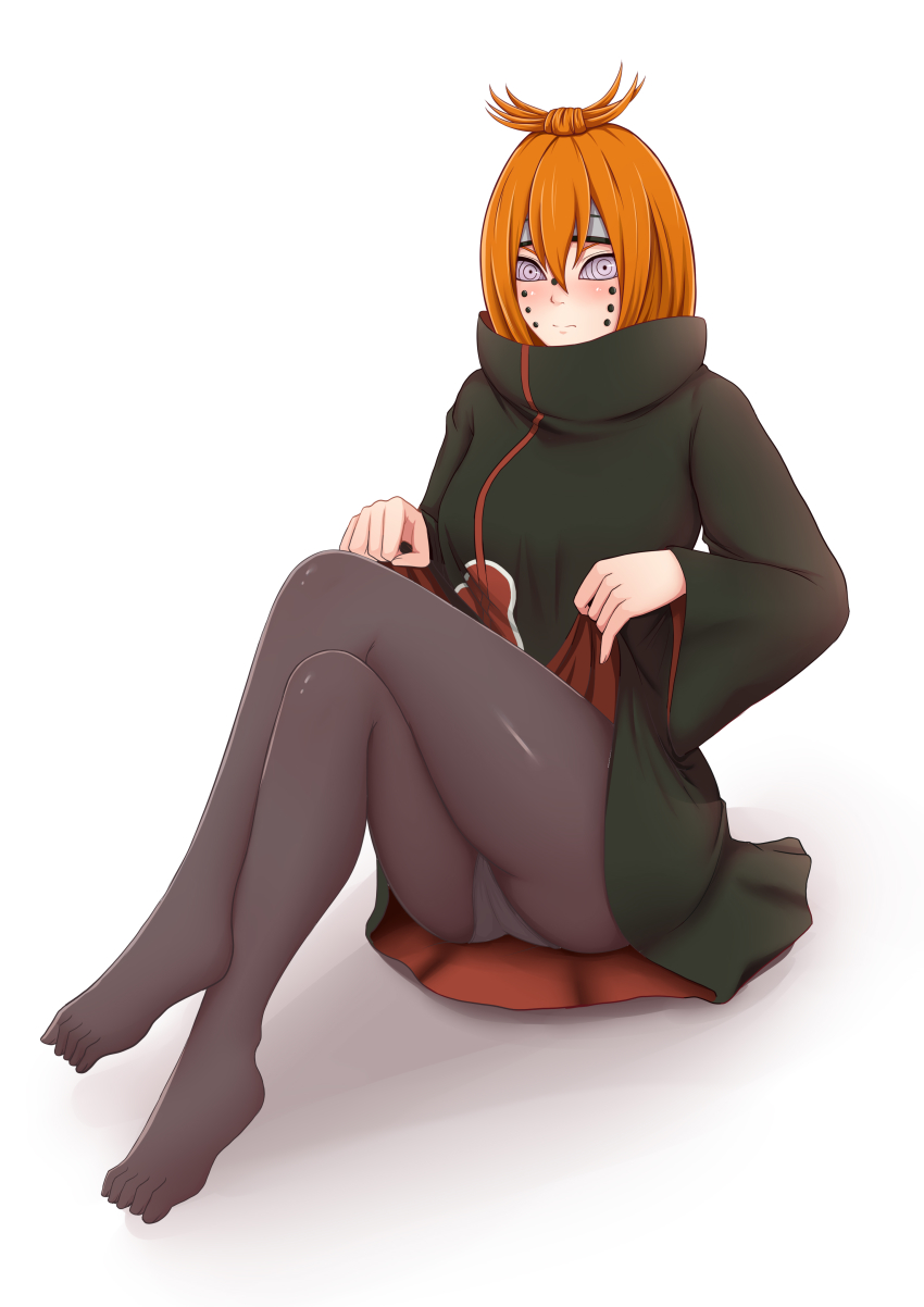 1girl, absurdres, ajisai_(naruto), akatsuki_uniform, alternate_costume, alternate_eye_color, alternate_hair_color, animal_path