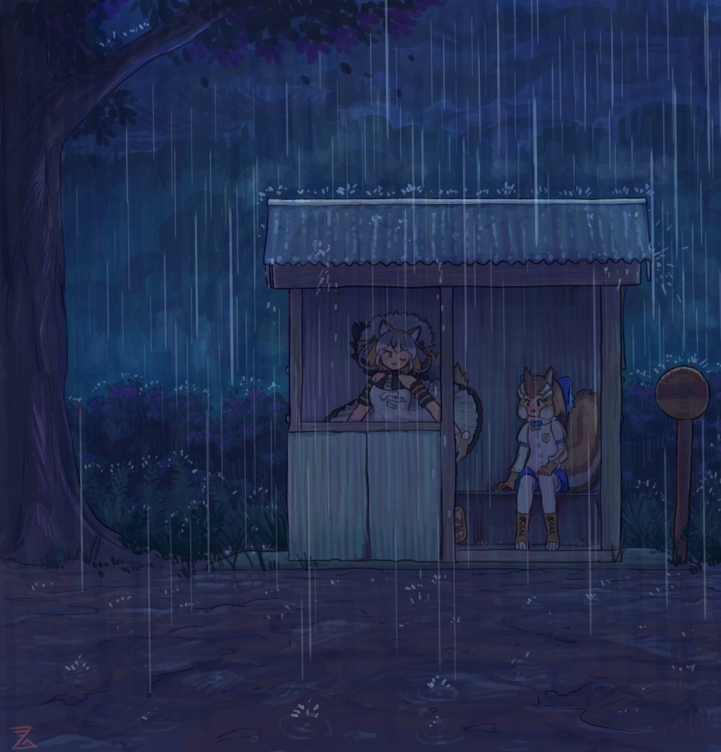 animal_ear_fluff, animal_ears, fox_ears, fox_girl, fox_tail, imnim_leef, island_fox_(kemono_friends), kemono_friends