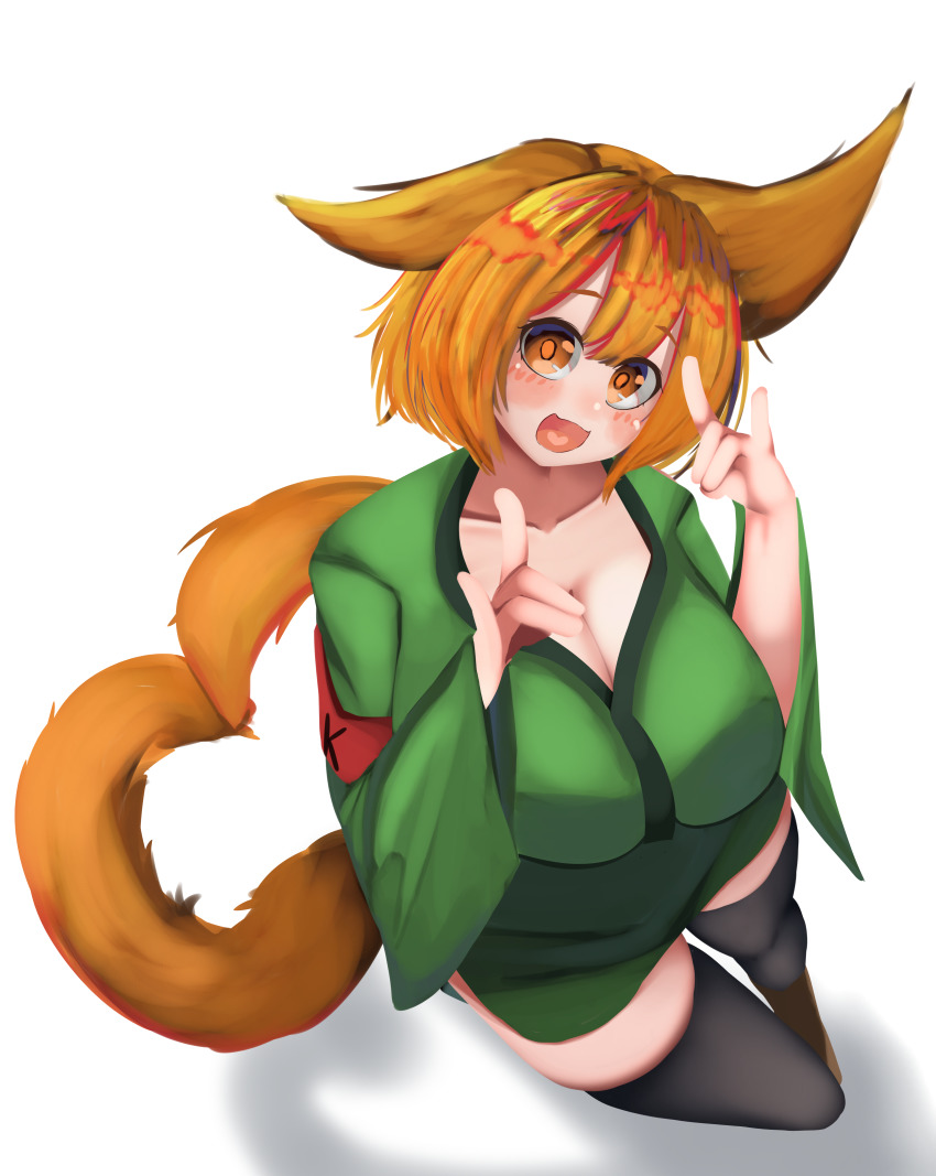 1girl, absurdres, alexannubenube, animal_ears, breasts, brown_eyes, brown_hair, cleavage