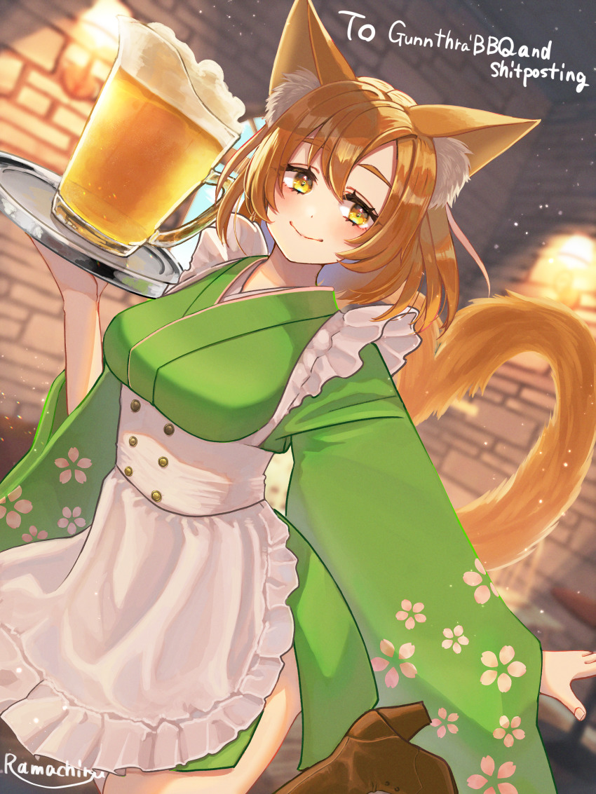 1girl, absurdres, animal_ears, breasts, brown_eyes, brown_hair, fox_ears, fox_girl