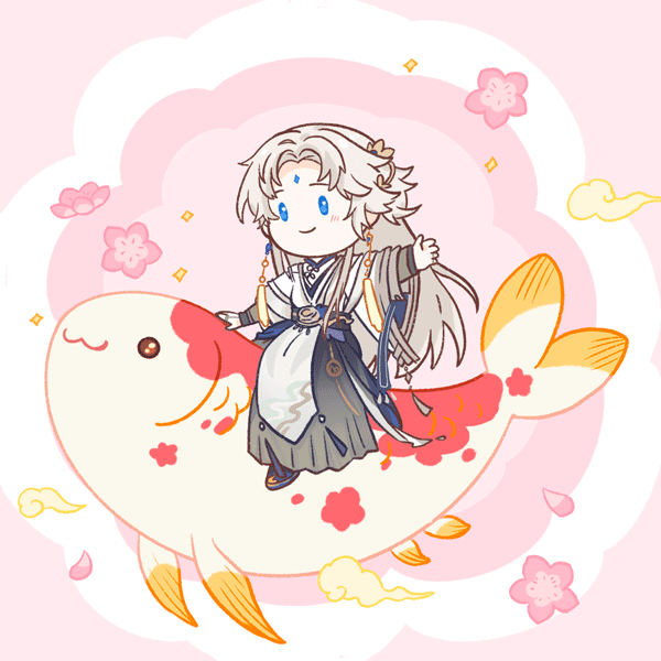 1boy, animated, animated_gif, blue_eyes, chibi, chinese_clothes, dress, facial_mark