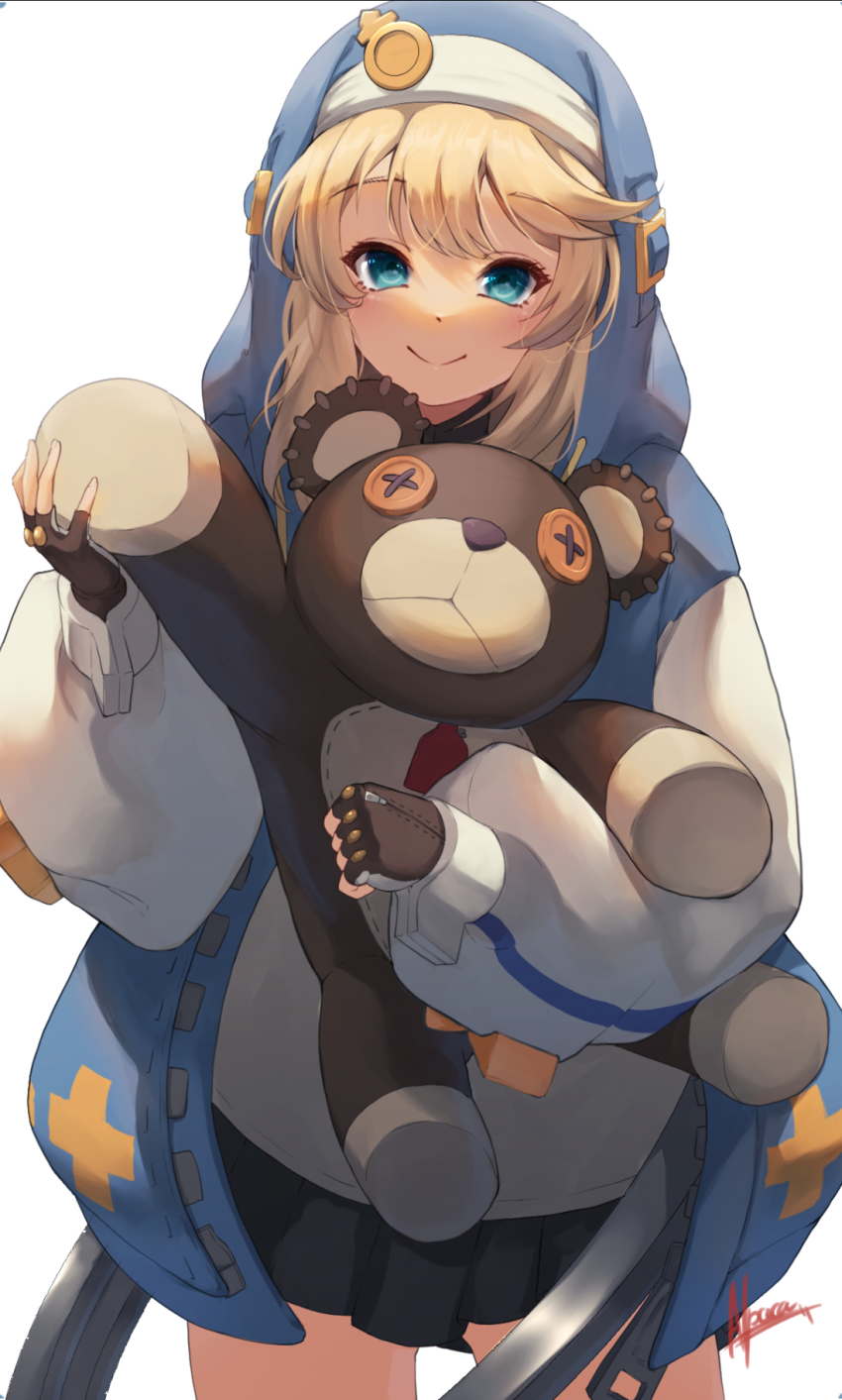 1boy, alpaca_(alpaca00011), androgyne_symbol, black_gloves, blonde_hair, blue_eyes, blue_jacket, blush