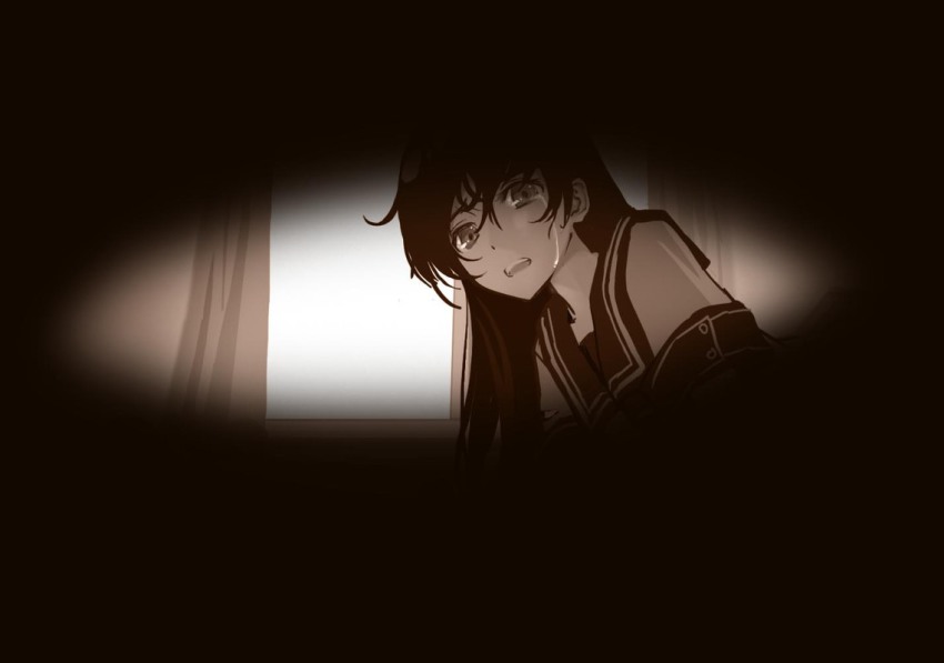 1girl, as109, bad_id, bad_pixiv_id, denpa_teki_na_kanojo, female_focus, juuzawa_juu, monochrome