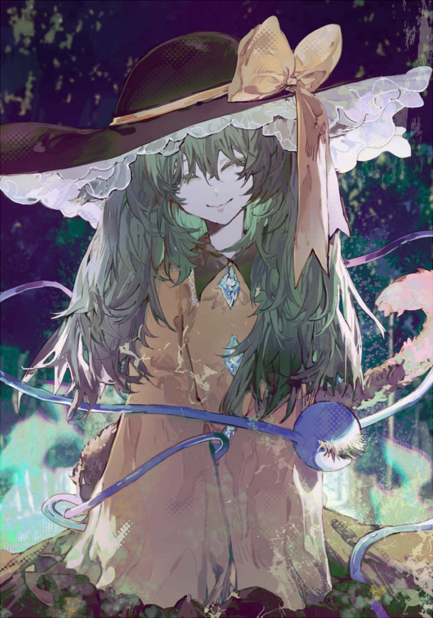 1girl, alternate_hair_length, alternate_hairstyle, black_hat, blouse, bow, buttons, cat_tail