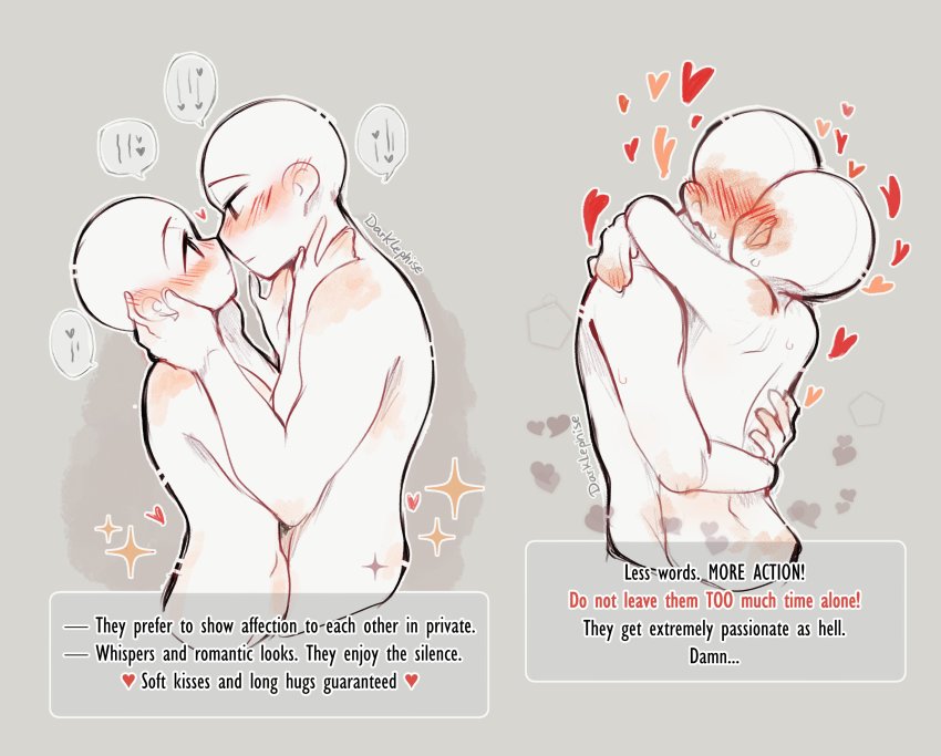 1boy, 1girl, absurdres, blush, darklephise, english_text, grey_background, highres