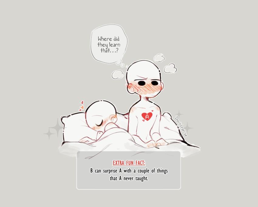 1boy, 1girl, absurdres, aftersex, bed, blush, darklephise, highres