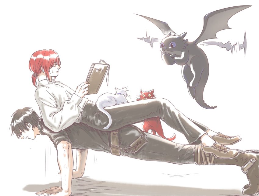 2boys, book, cale_henituse, cat, choi_han, closed_eyes, daubster_blueb, dragon