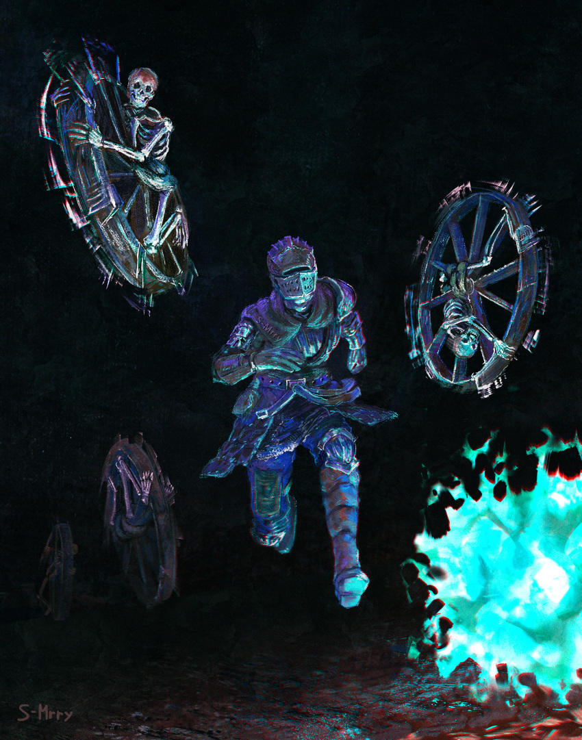 6+others, absurdres, armor, armored_boots, bloodexer, boots, breastplate, chosen_undead