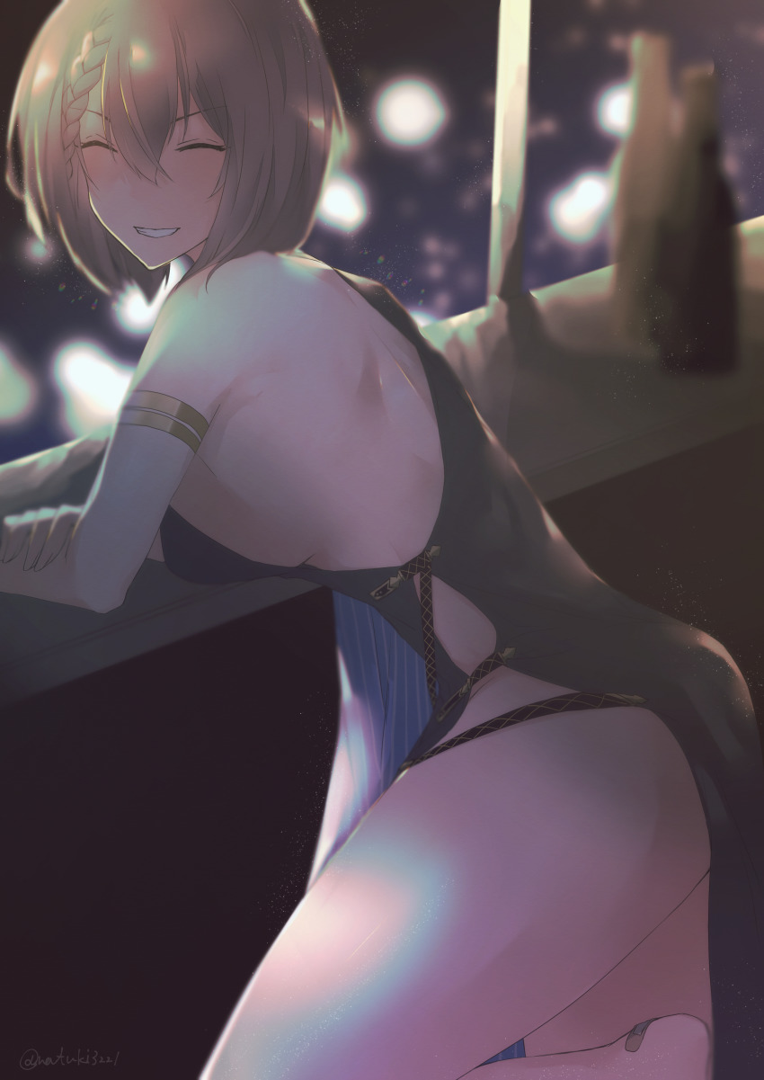 1girl, absurdres, armlet, azur_lane, baltimore_(azur_lane), bottle, braid, breasts