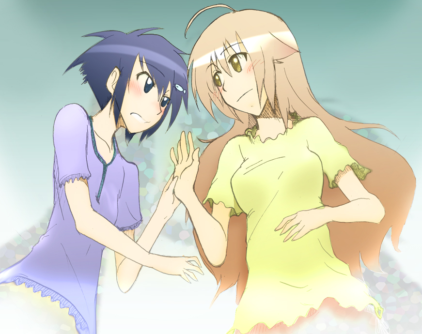 2girls, ayase_akatsuki, fujiaki_subaru, gojou_yuu, gojyou_yuu, multiple_girls, rakka_ryuusui, yuri