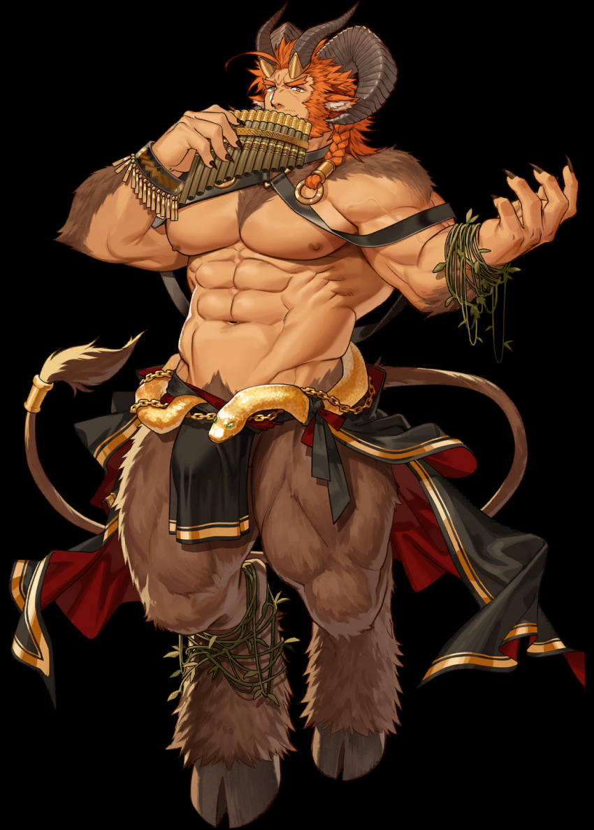 1boy, abs, animal_ears, another_eidos-r, azmond_(another_eidos), bara, beard, biceps
