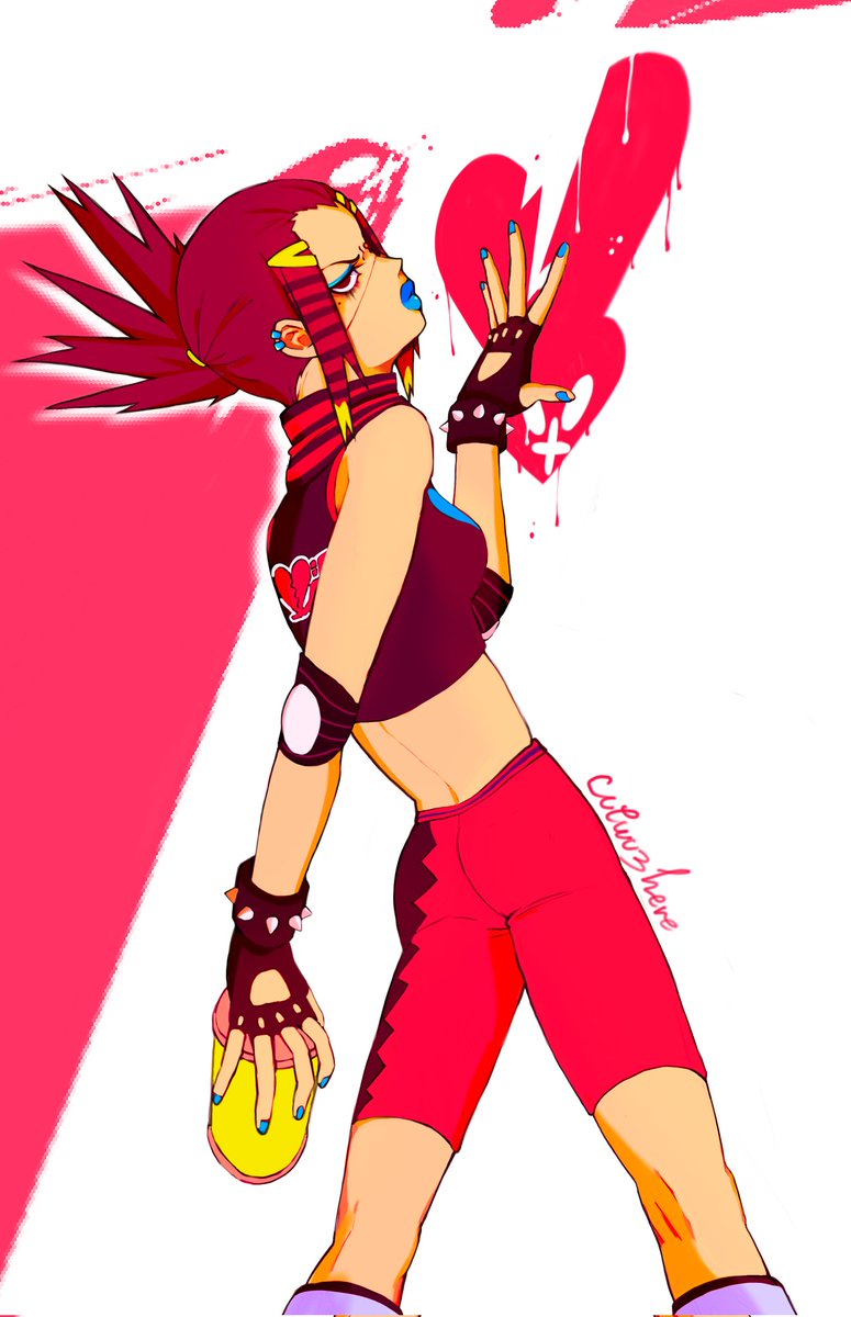 1girl, ass, back, bike_shorts, cortaunatijera, earrings, fingerless_gloves, forehead