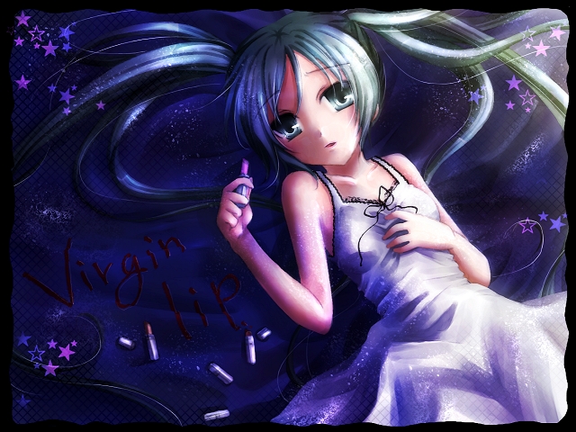bad_id, bad_pixiv_id, dress, green_eyes, green_hair, haruhi_ayame, hatsune_miku, lipstick