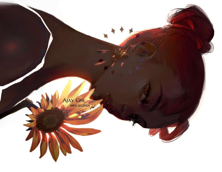 1girl, alternate_hairstyle, apex_legends, brown_eyes, camisole, character_name, copyright_name, dark-skinned_female