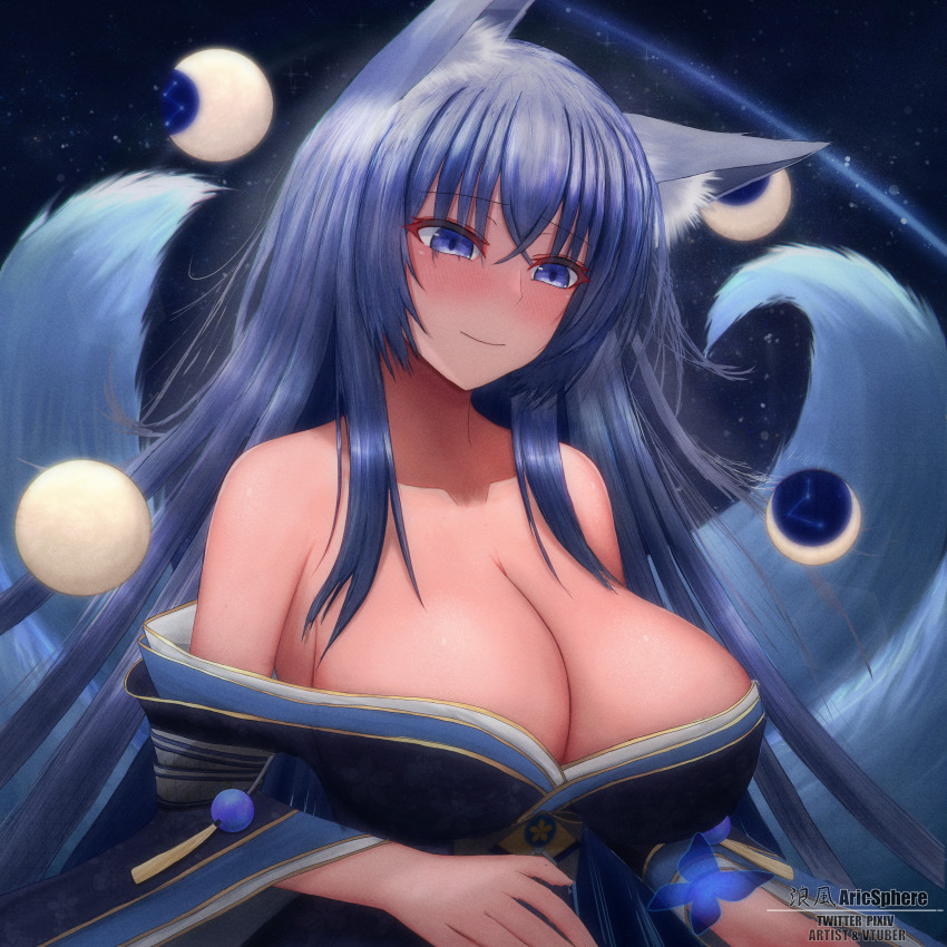 1girl, absurdres, animal_ear_fluff, animal_ears, aricsphere1, artist_name, azur_lane, bare_shoulders