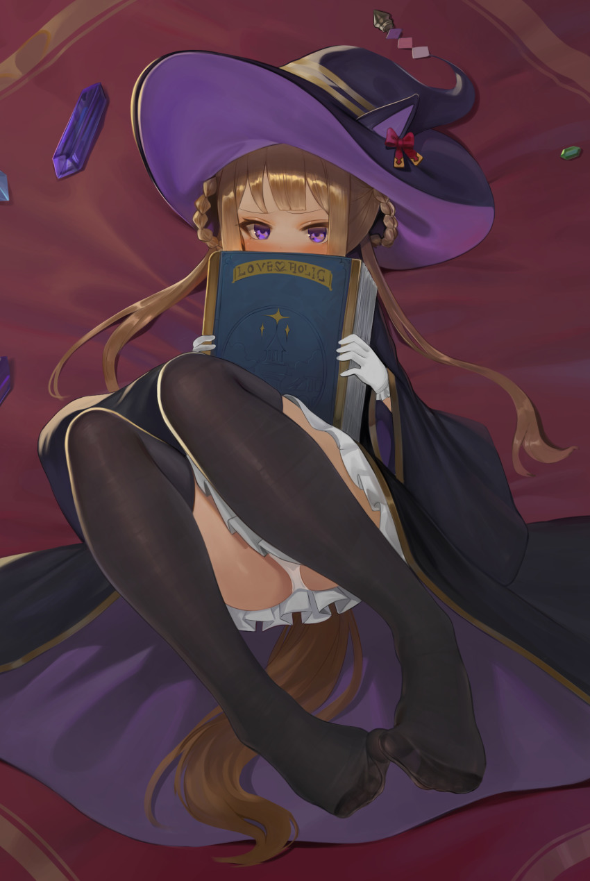 1girl, animal_ears, animal_hat, bad_id, bad_pixiv_id, black_hat, black_robe, black_thighhighs