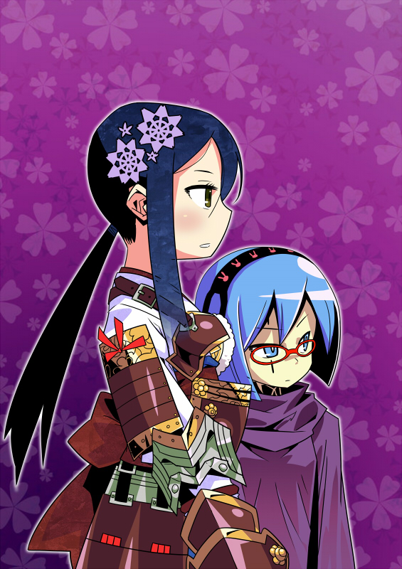 android_(sekaiju), android_4_(sekaiju), armor, atlus, blue_eyes, blue_hair, brown_eyes, cloak