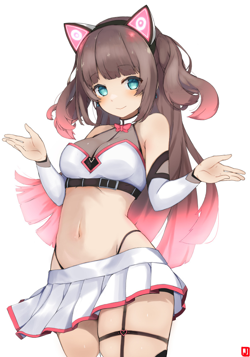 1girl, absurdres, aqua_eyes, bow, bowtie, breasts, brown_hair, closed_mouth