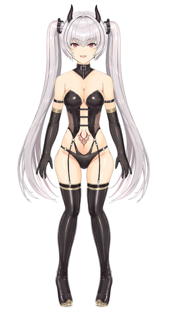 1girl, arm_strap, armpit_crease, bare_shoulders, black_bustier, black_gloves, black_panties, black_thighhighs