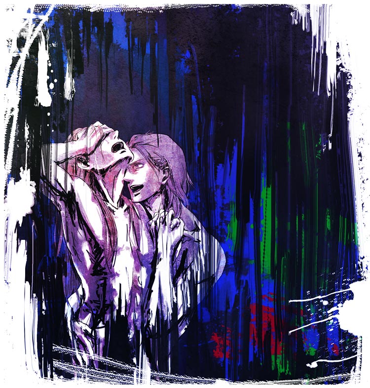 1990s_(style), 2boys, cain_highwind, final_fantasy, final_fantasy_iv, golbez, hand_over_eyes, kain