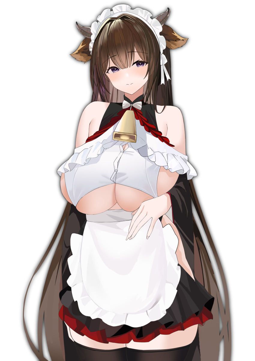 1girl, absurdres, animal_ears, azur_lane, bare_shoulders, bell, blush, breasts