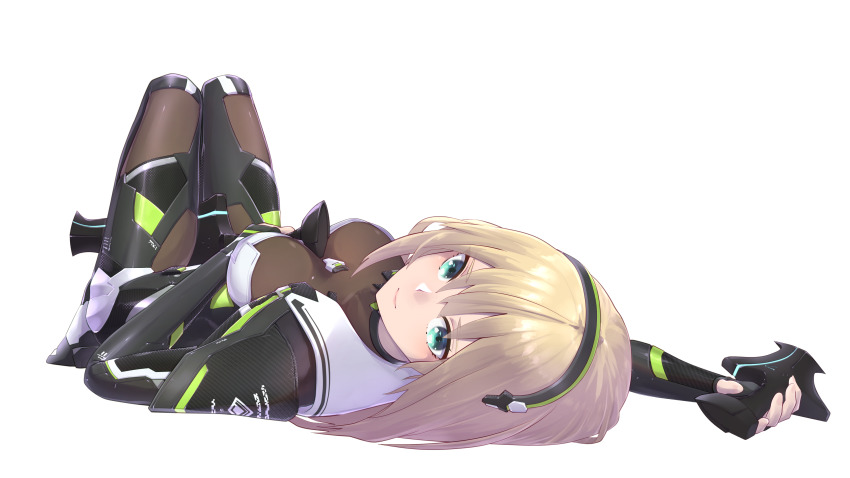 1girl, absurdres, aqua_eyes, bodysuit, breasts, brown_hair, cleavage, green_eyes
