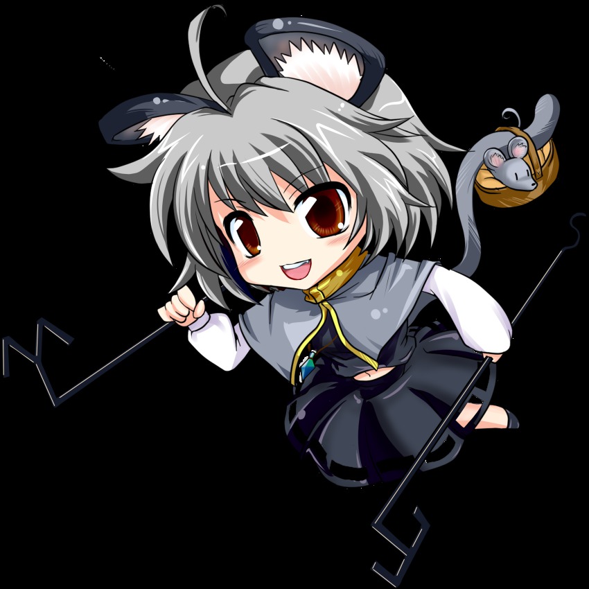 1girl, absurdres, animal_ears, basket, brown_eyes, female_focus, full_body, grey_hair