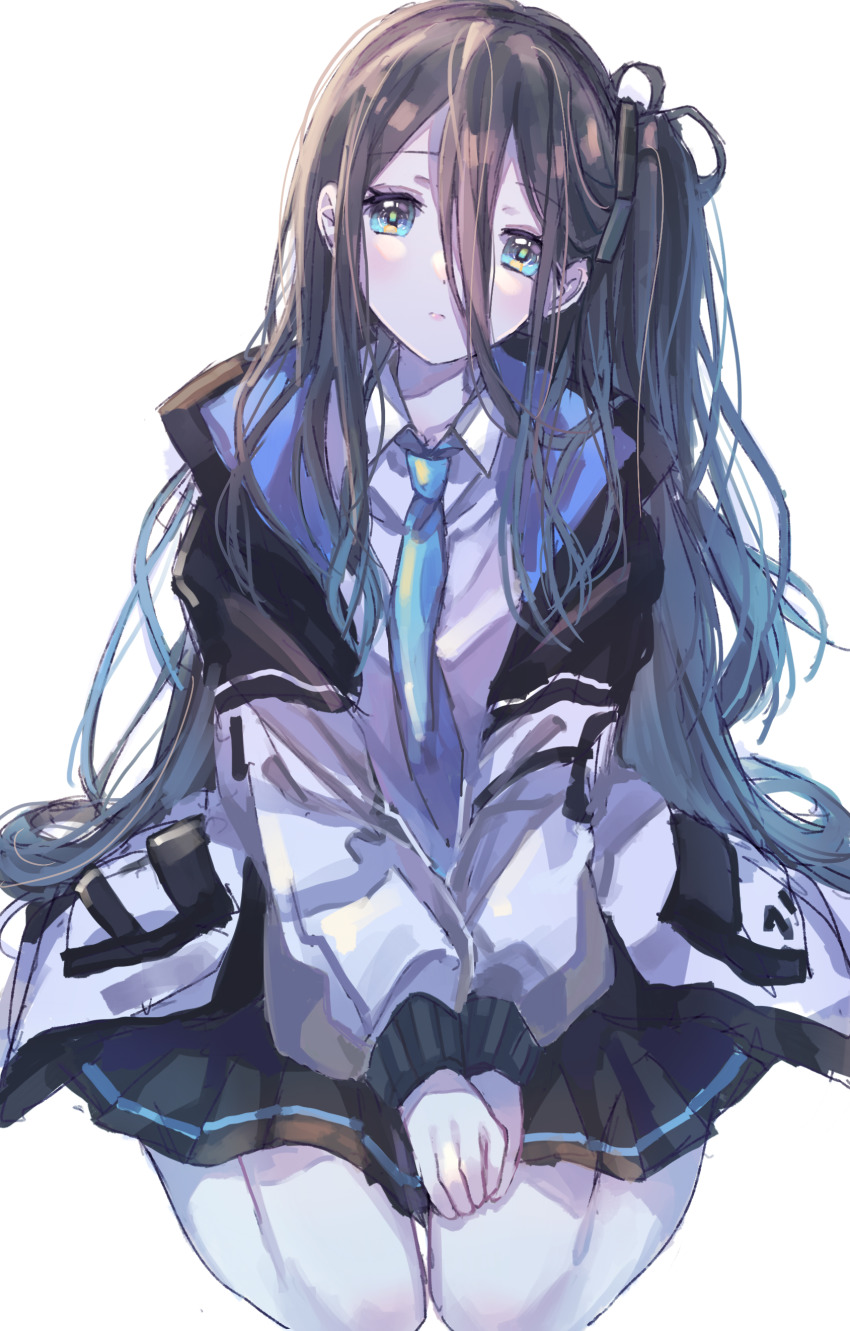 absurdly_long_hair, absurdres, aris_(blue_archive), blue_archive, blue_eyes, blue_hair, collared_shirt, dark_blue_hair