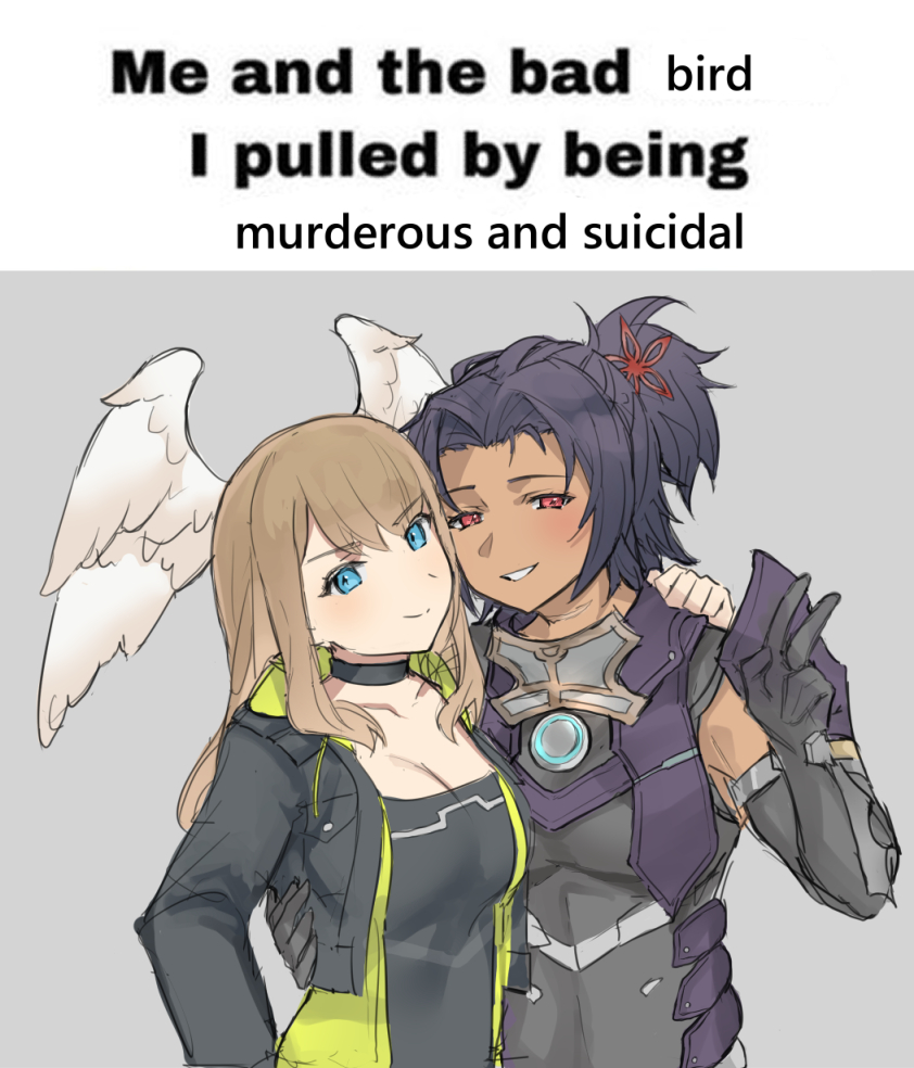 2girls, arm_around_another's_waist, arm_around_shoulder, ashera_(xenoblade), blonde_hair, blue_eyes, breasts, cleavage