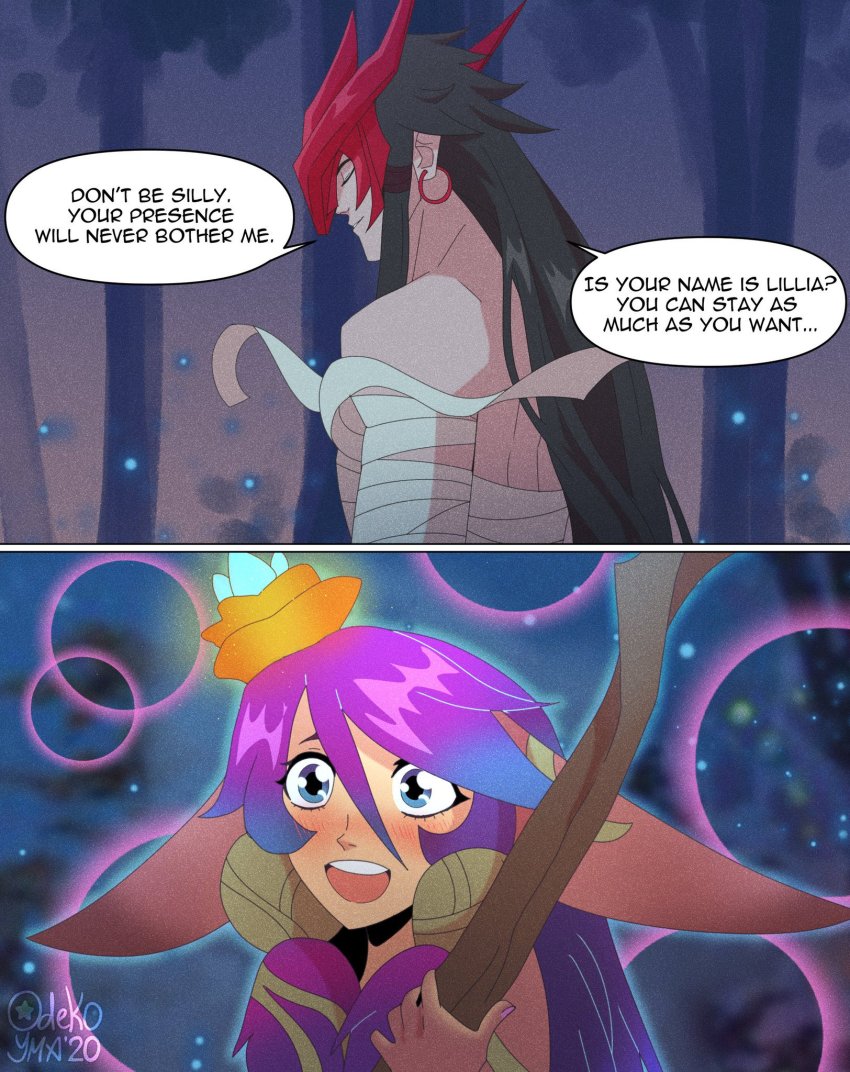 1boy, 1girl, 2koma, :d, animal_ears, artist_name, bandaged_arm, bandaged_chest