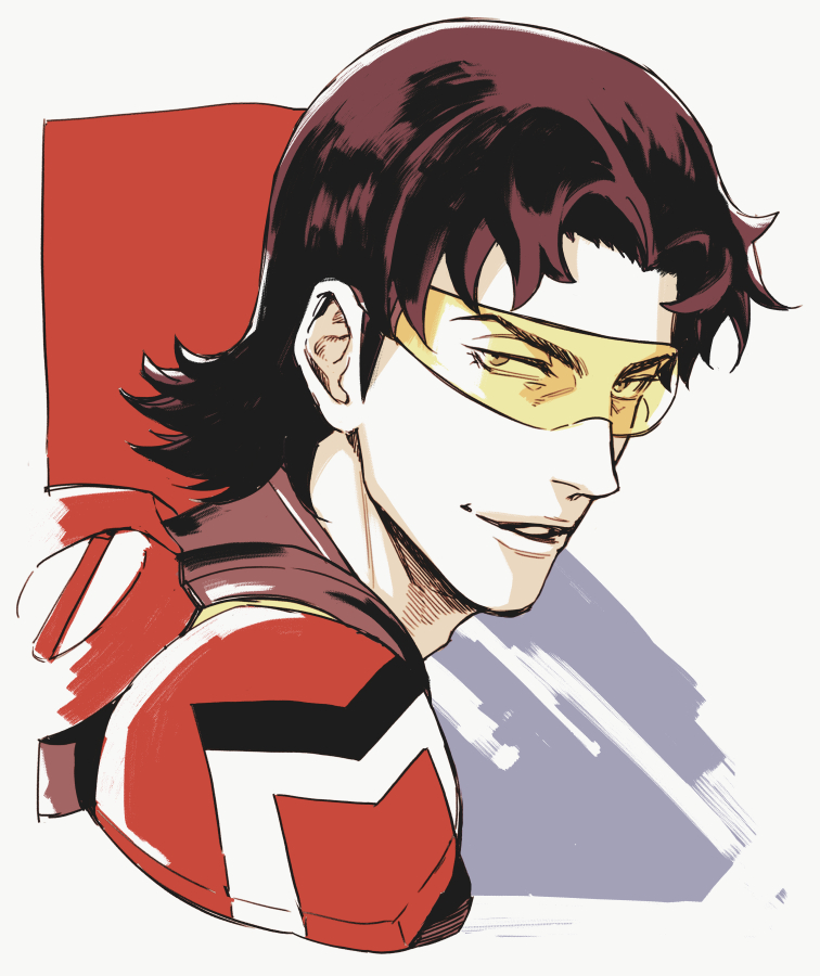 1boy, brown_hair, egg_(cknlun), looking_at_viewer, male_focus, medium_hair, megalobox, parted_lips