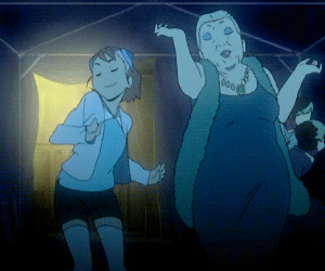 00s, animated, animated_gif, capella_titis, dancing, iruma, iruma_(tetsuwan_birdy), iruma_(tetsuwan_birdy_decode), lowres, old, old_woman, tetsuwan_birdy, tetsuwan_birdy_decode