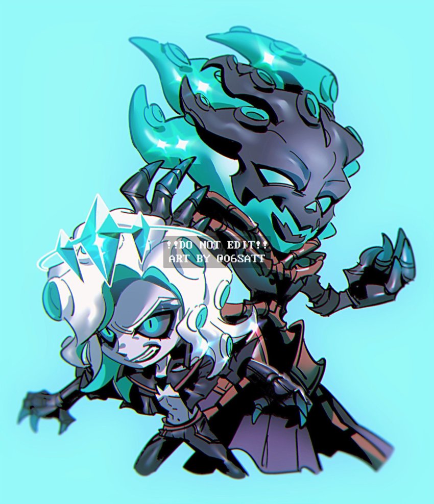 2boys, armor, black_pants, black_sclera, chibi, clenched_teeth, colored_sclera, cropped_legs