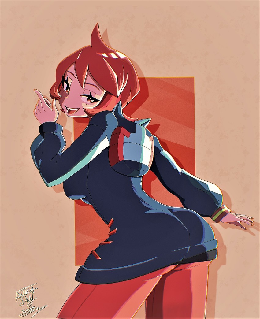 1girl, absurdres, arezu_(pokemon), ass, aurathyzora, blue_hoodie, bob_cut, breasts