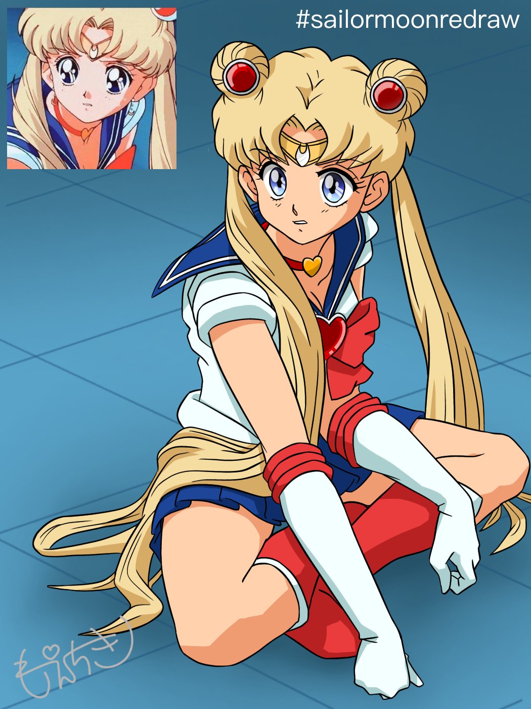 1girl, bishoujo_senshi_sailor_moon, bishoujo_senshi_sailor_moon_s, blonde_hair, blue_eyes, blue_sailor_collar, choker, derivative_work