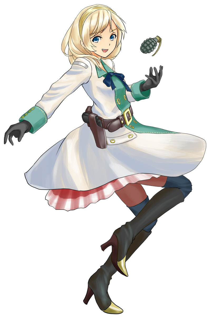 1girl, bad_id, bad_pixiv_id, blonde_hair, blue_eyes, end_of_eternity, explosive, female_focus