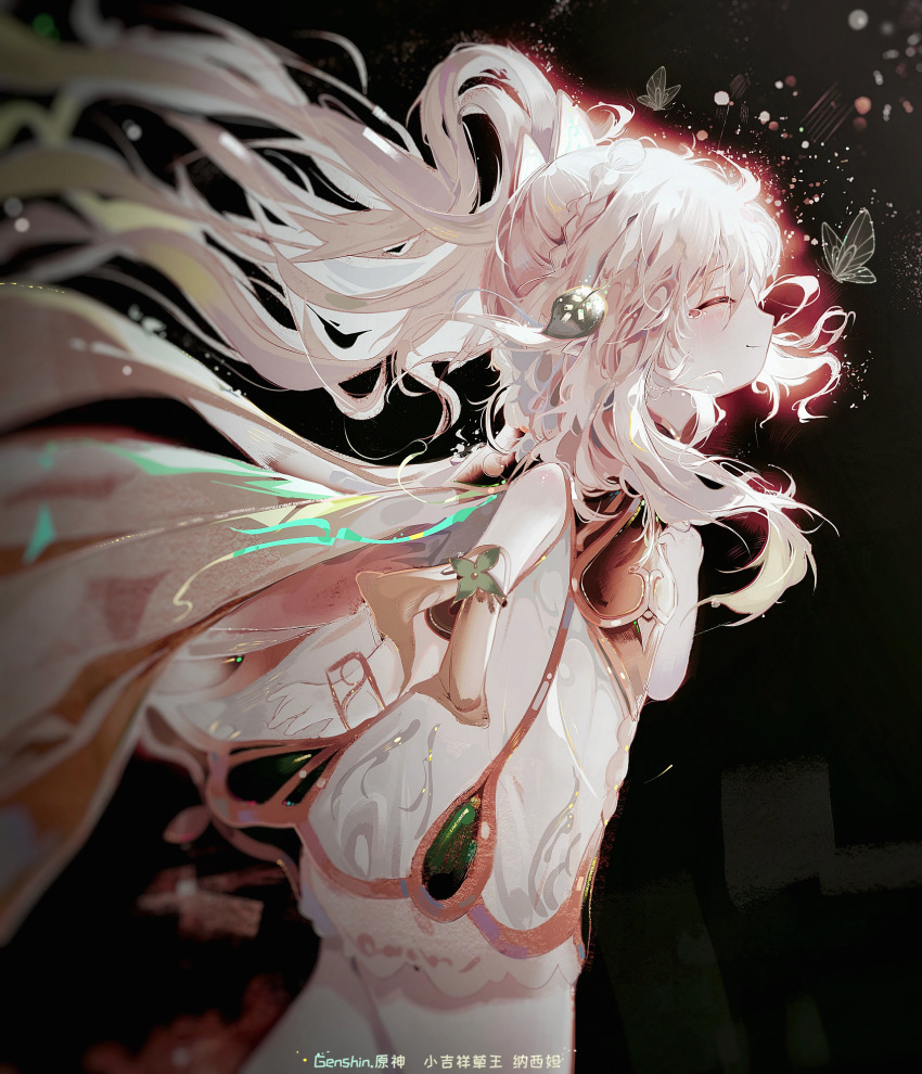 1girl, absurdres, dress, genshin_impact, highres, long_hair, nahida_(genshin_impact), nizhenbang