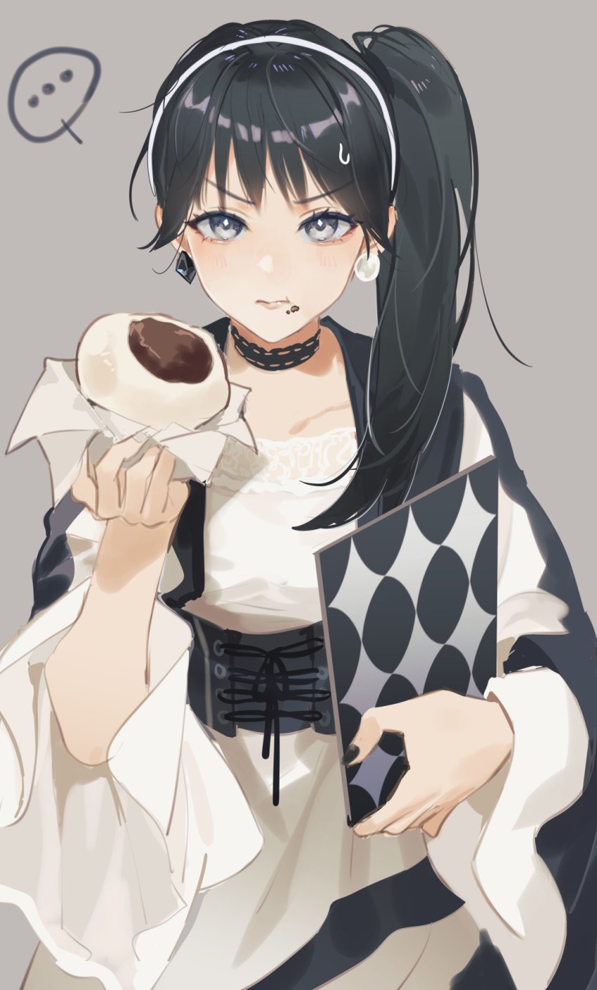 ..., 1girl, animification, black_corset, black_nails, breasts, corset, doran_(doran7280)