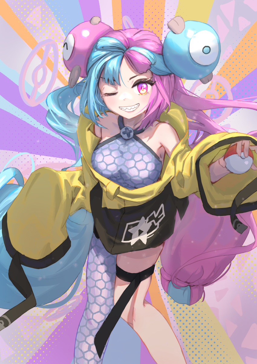 1girl, absurdres, alternate_breast_size, asuka-w, breasts, commentary_request, green_hair, grey_pantyhose