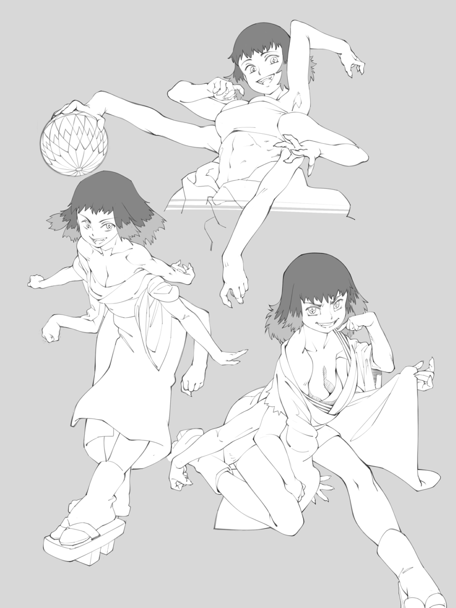 1girl, arm_between_legs, armpits, ball, bare_shoulders, black_hair, collarbone, cropped_torso