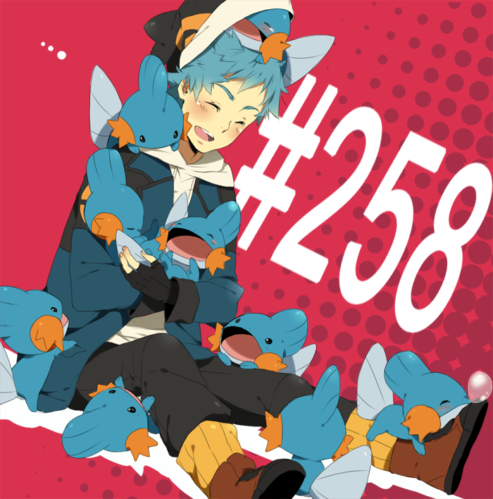 1boy, danzzila_(medanzzila), gen_3_pokemon, mudkip, nero_(ntdevont), nintendo, ntdevont, original