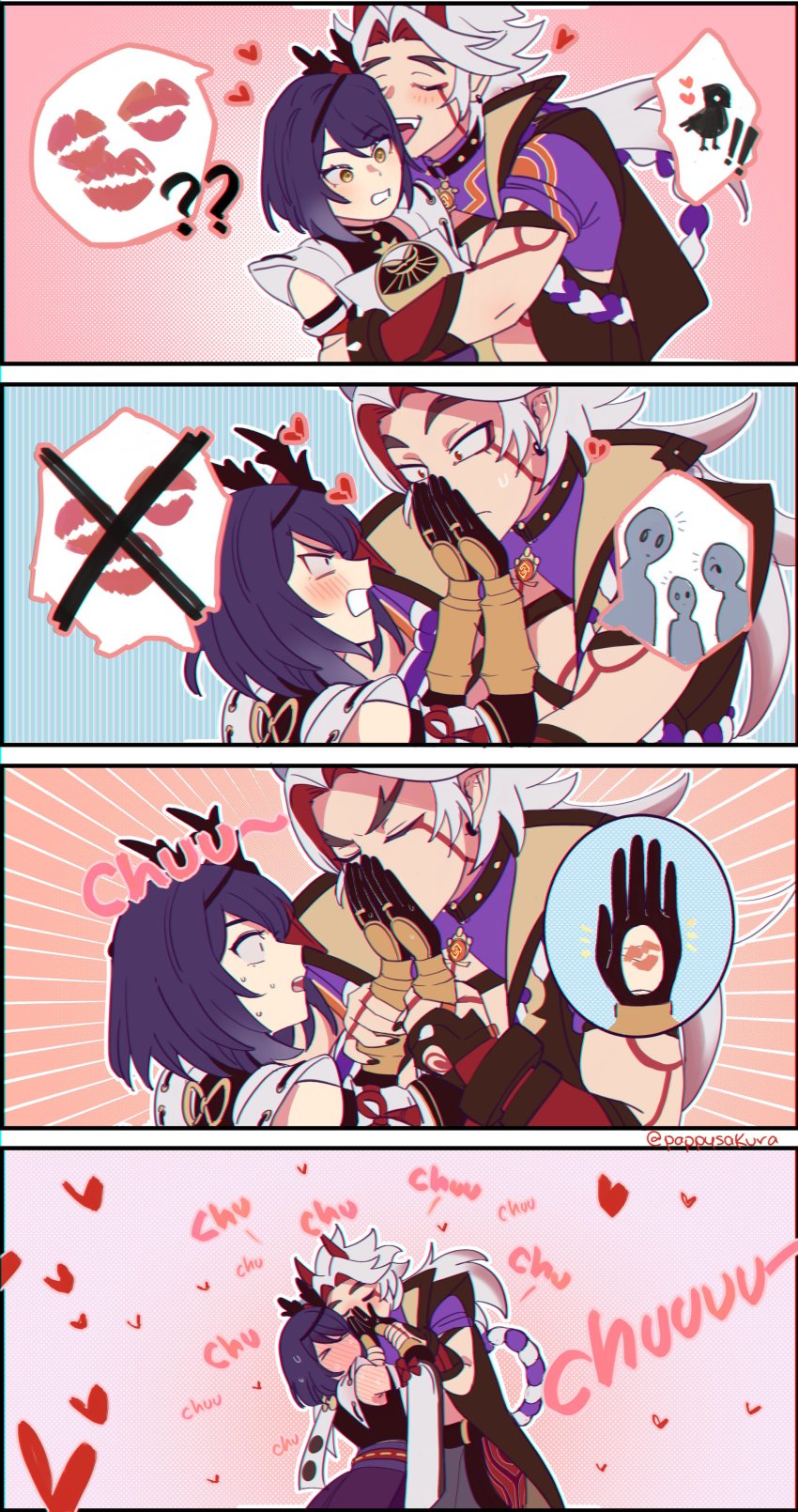 !, !!, >_<, 4koma, ?, ??, absurdres, angry