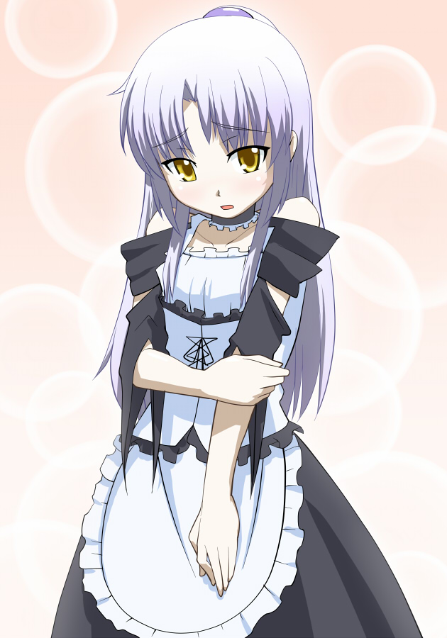 1girl, alternate_costume, angel_beats!, apron, cosplay, enmaided, female_focus, kaichou_wa_maid-sama!