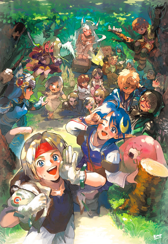 ahoge, armor, armored_dress, blonde_hair, blue_armor, blue_eyes, blue_hair, blue_skirt