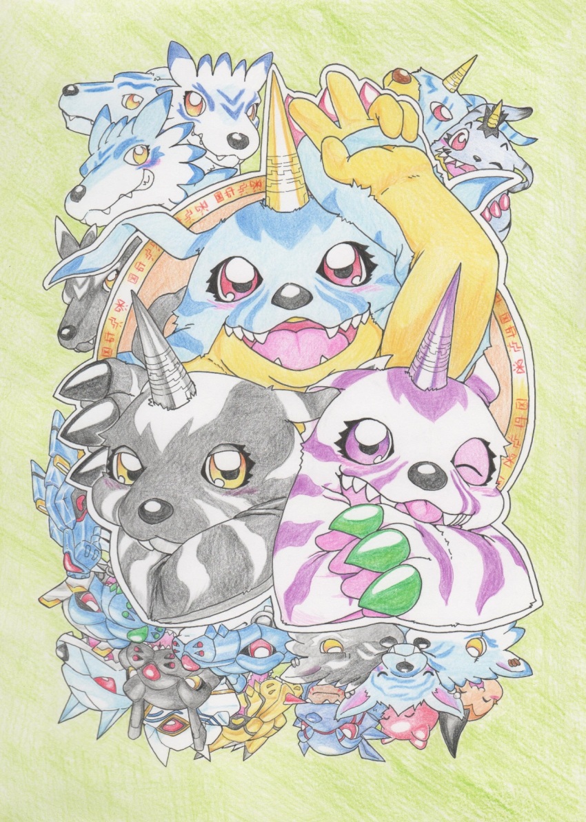 ancientgarurumon, cresgarurumon, cyborg, digimoji, digimon, gabumon, gabumon_(black), gabumon_-yujo_no_kizuna-, gabumon_x-antibody, garurumon, garurumon_(black), garurumon_x-antibody, gururumon, highres, horn, magnagarurumon, metalgarurumon, metalgarurumon_(black), metalgarurumon_x-antibody, one_eye_closed, psychemon, punimon, reptile, tunomon, weregarurumon, weregarurumon_(black), weregarurumon_sagittarius_mode, weregarurumon_x-antibody, wink, wolf, z'dgarurumon