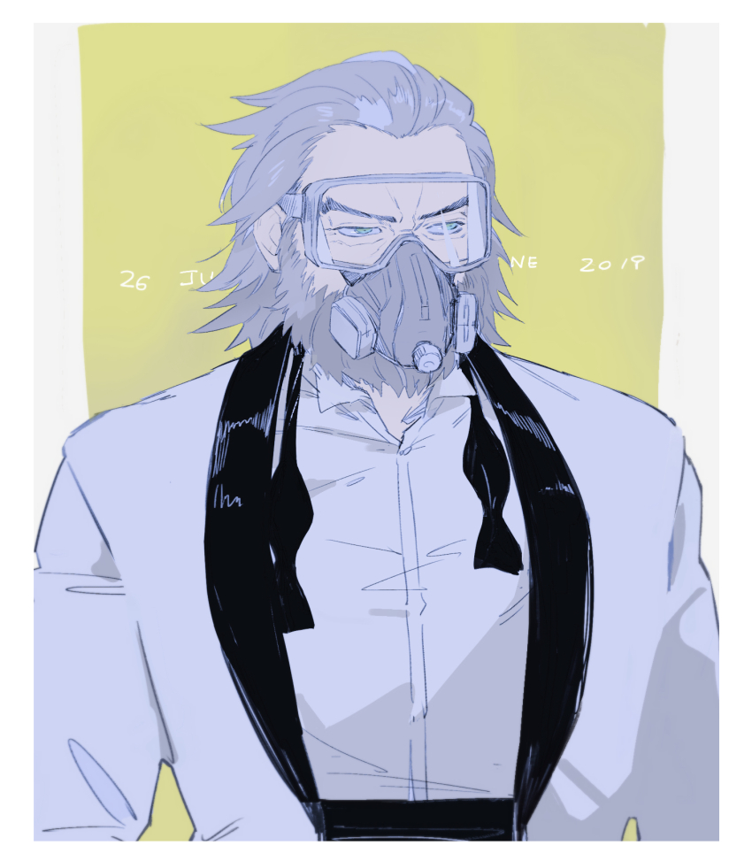 1boy, alternate_costume, animification, apex_legends, beard, black_bow, black_bowtie, border