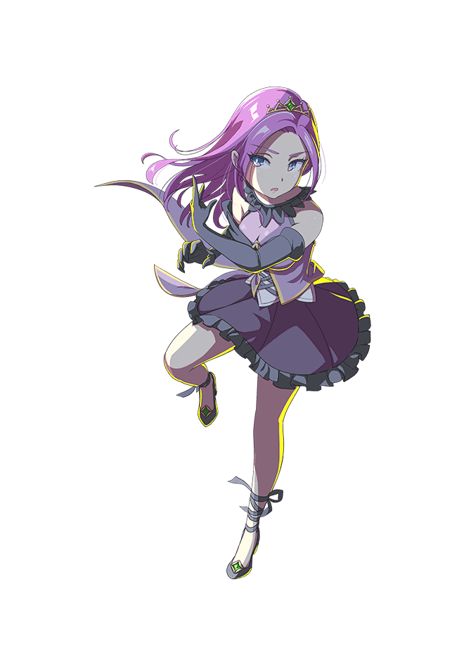 1girl, ankle_ribbon, black_gloves, crown, earrings, frilled_skirt, frills, full_body