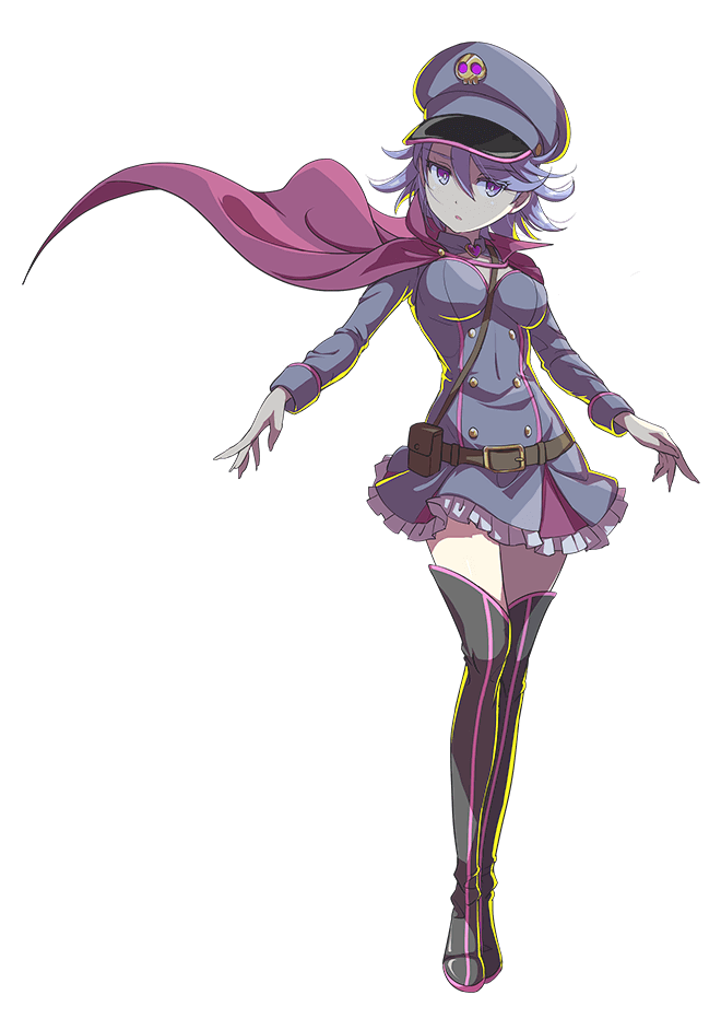 1girl, belt, blue_hair, boots, breasts, buttons, cape, dress