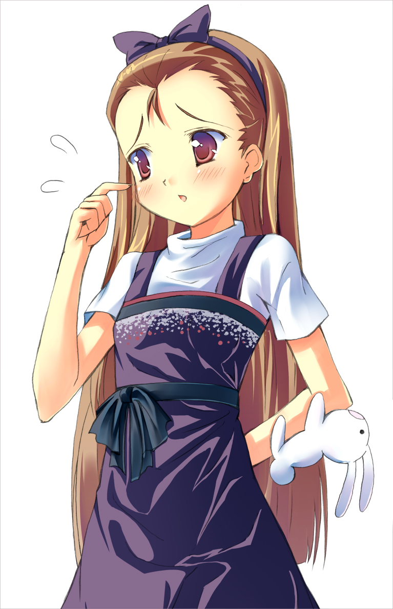 arm_hug, bad_id, bad_pixiv_id, brown_eyes, brown_hair, rabbit, dress, idolmaster