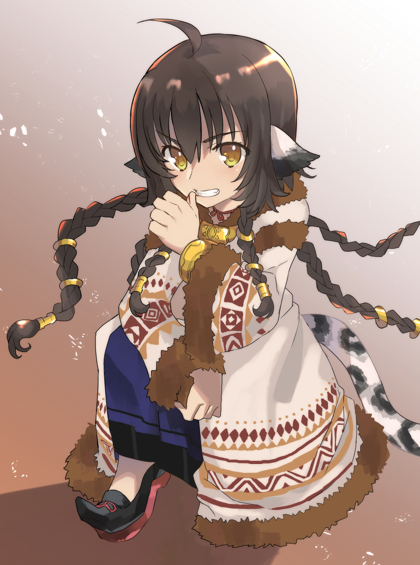 1girl, absurdly_long_hair, absurdres, ahoge, ainu_clothes, animal_ears, anju_(utawarerumono), aquaplus